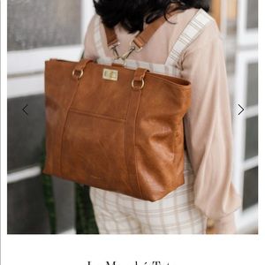 Azaria leather diaper bag.